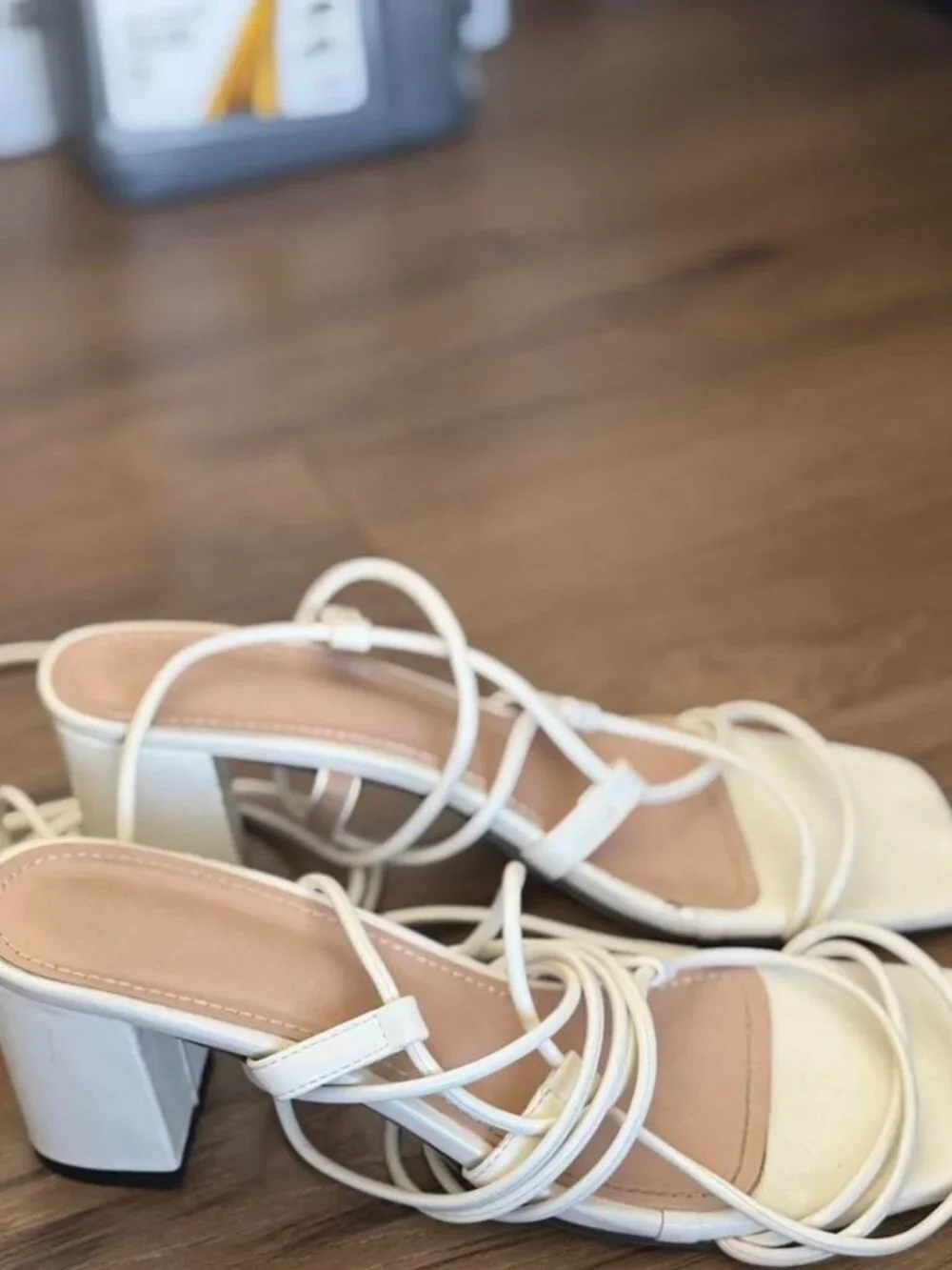Women's White and Cream Sandals